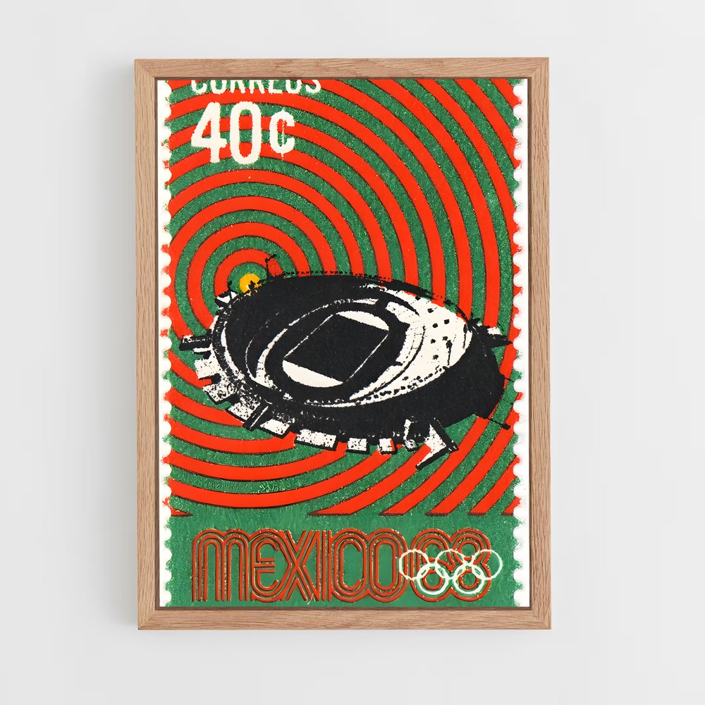 Poster Mexico Urbain 1968 Ligne épurée – affiche Jeux Olympiques (vue 4)